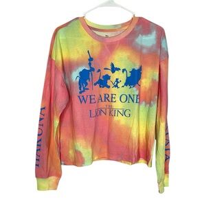 Disney The Lion King Women's Tie-Dyed Long Sleeve Crop Top XL